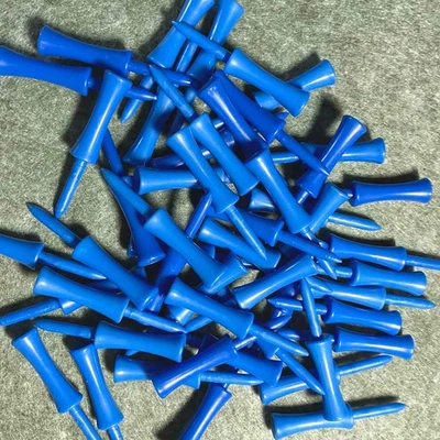 50 Castle Plastiktees 6,8 cm blau Plastik Tees Golftees Golf-Tees Kunststoff - Bild 1 von 3