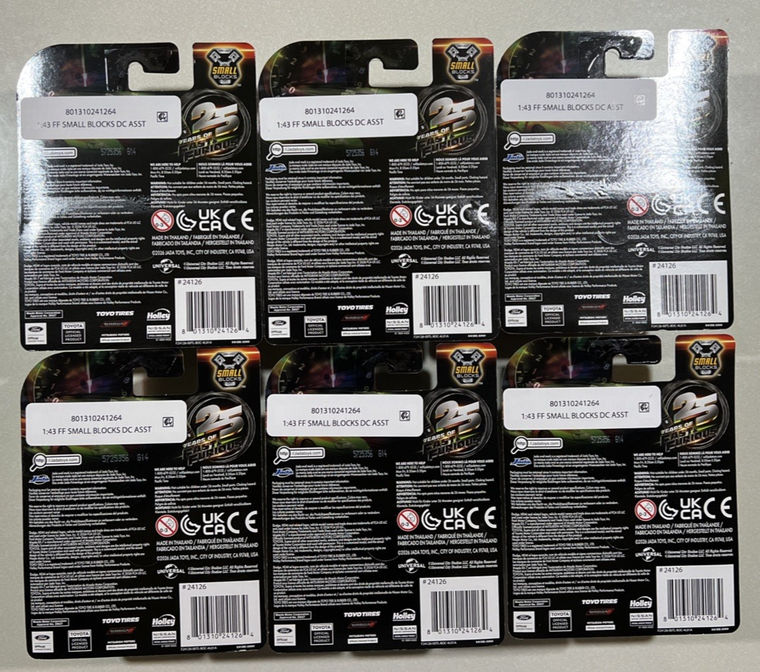 NEW 2026 Jada Fast & Furious 25 years Small Blocks LOT OF 6 | eBay