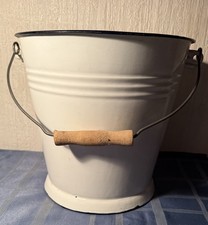 Secchio smaltato bianco vintage originale vecchio 10 litri