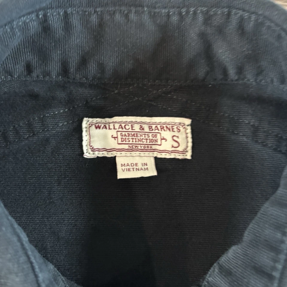 Wallace & Barnes J. CREW Button Down Chamois Work Shirt Black Size Small - Image 2 of 4