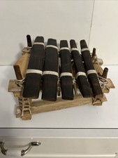Vtg Wooden Ethnic African Handmade Xylophone W/gourds Musical Folk Art