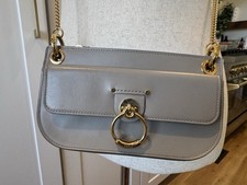 Chloé Tess Small Taupe Leather Crossbody Gol...