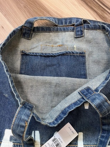 $40 New American Eagle Distressed Jean Weekender Denim Tote Bag 16" x 15" NWT - Picture 9 of 9