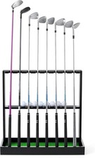 XCSOURCE Wooden Golf Putter Stand Rack - Holds 8 Clubs 12 Balls Floor Organize