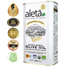Aleta Farms, Organic & Single Estate Extra Virgin Olive Oil, 1 Lt (33.8 oz.) Tin