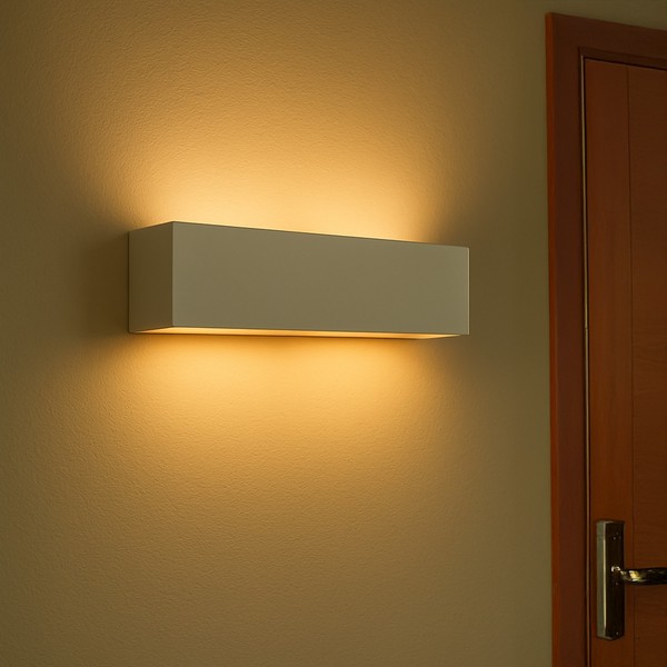 Wandlampe Up Down Keramik Glas 32,5 Cm Eckig Bemalbar Indirekte Wandleuchte-image