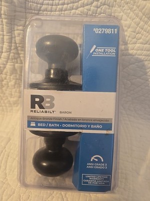 Reliability Bed/ Bath Door Handle Antique Bronze