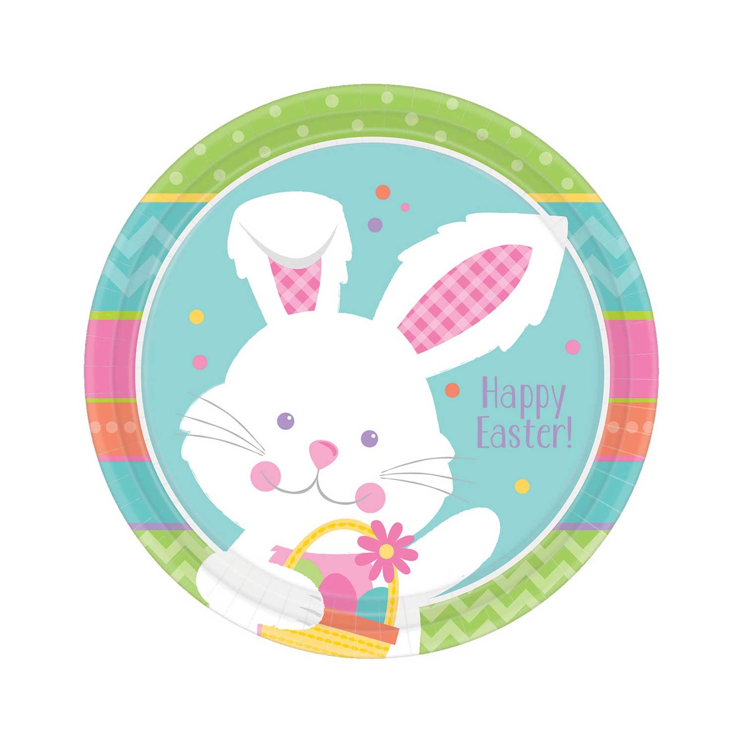 Easter Paper Plates Bunny Rabbit Design Hippity Hop Party Plates 18cm x 8