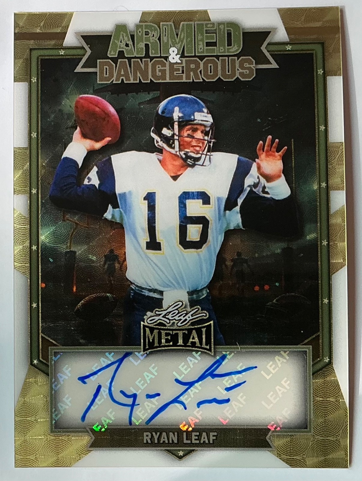 2026 Leaf Metal Ryan Leaf Auto Autograph Armed Super Prismatic Gold #d 1/1