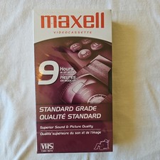 Maxell Videocassette 9 Hours Standard Grade VHS T-180 Sealed NEW
