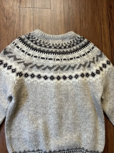 Vintage Terracotta Wool Cardigan Large Womens Fair Isle Tan Cream Button Sweater, Size L, $45 - Photo 4