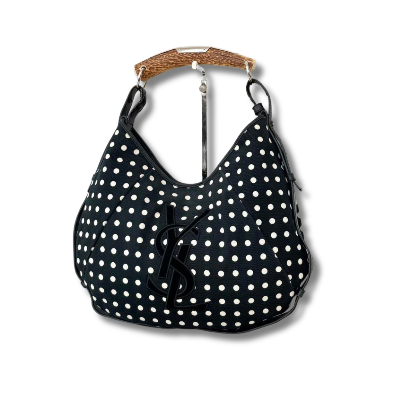 Yves Saint Laurent Mombasa pois una spalla L23 x H36 5 x P4 cm nero NNNs64