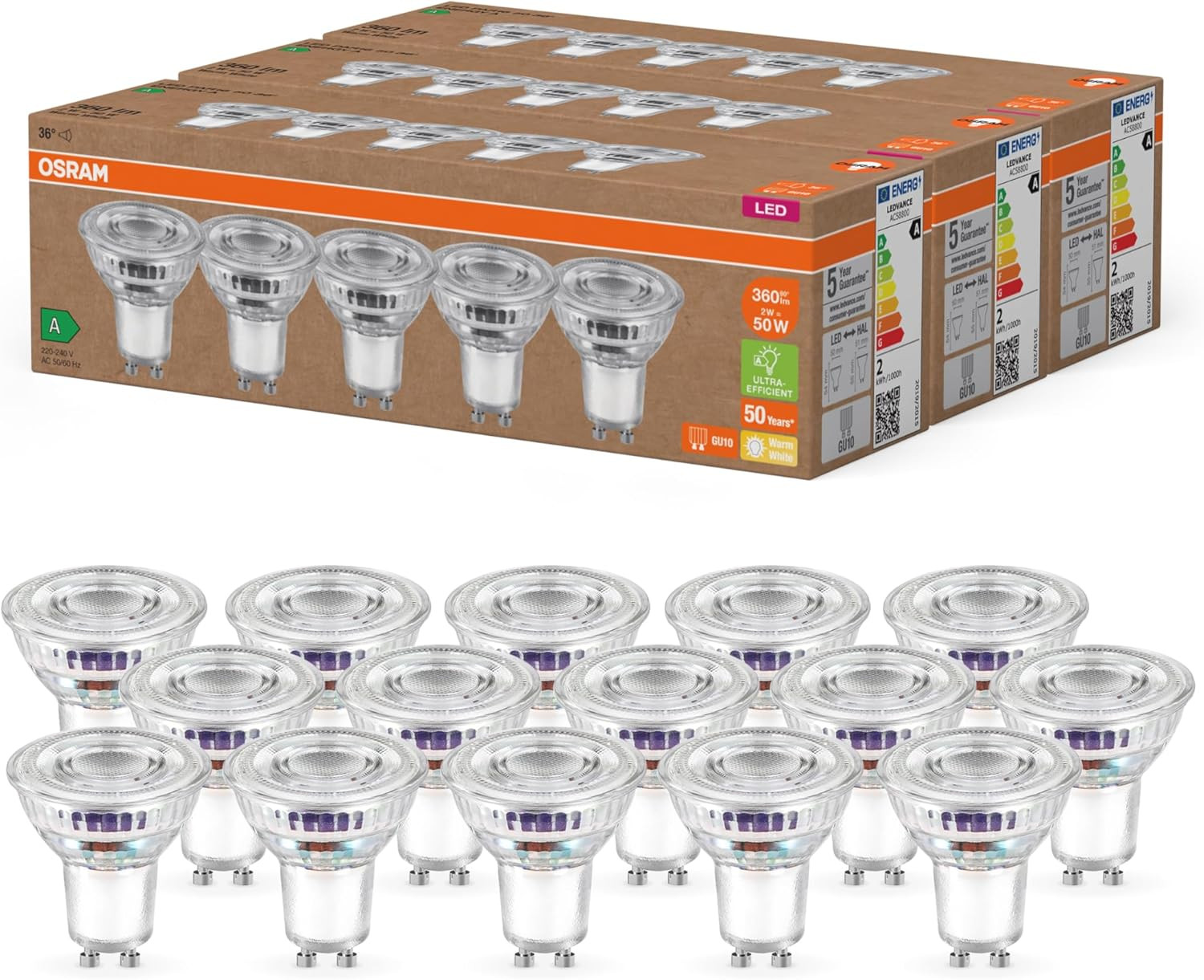 Lampade LED Ad Alta Efficienza Con Classe Di Efficienza Energetica A, Confezione