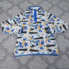 Patagonia Micro D Snap-T Fleece Womens Small Tropical Flowers Pullover Floral