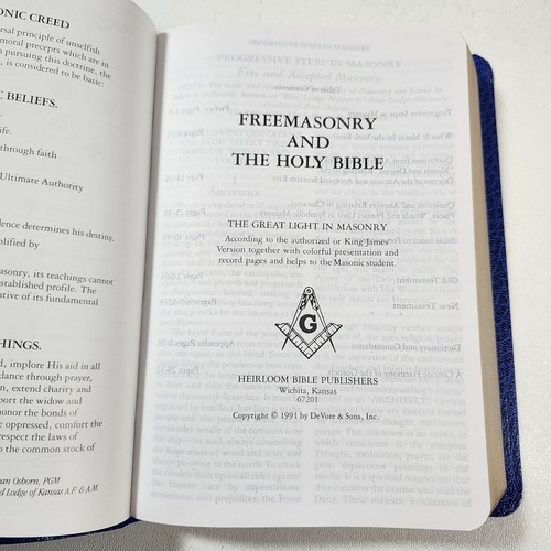 Holy Bible Master Mason Edition King James Masonic 1997 Blue Heirloom Peotone IL - Picture 13 of 13