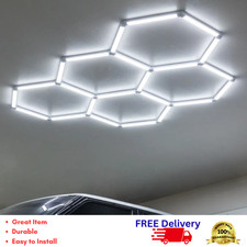 LED Hexagon Shop Garage Lights UltraBrite Ceiling Wall Mount Hex Light Bars 24kL