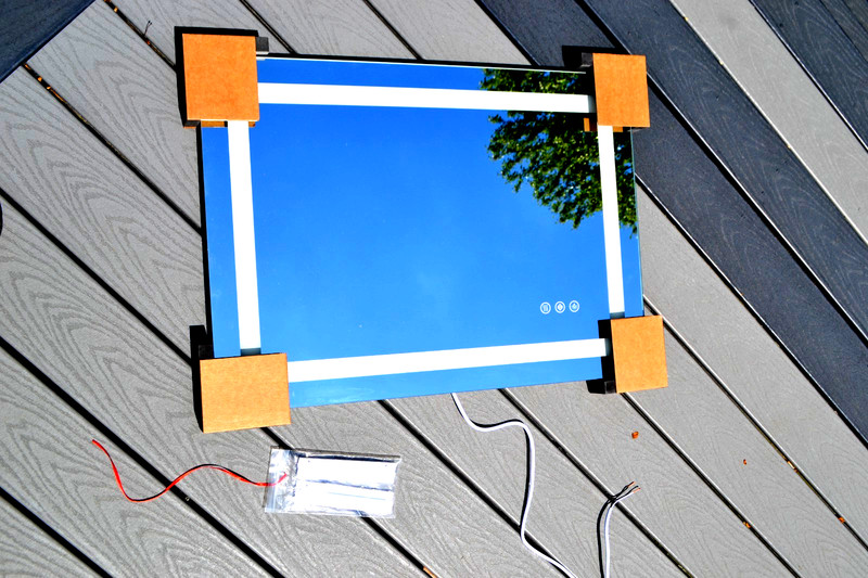 LED DIGITAL BATHROOM MIRROR WITH BACKLIGHTING, FRONT LIGHTING & ANTI FOG BUTTONS