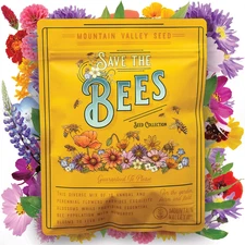 Wildflower Seeds Bulk, 2 Oz. 80,000+ Seeds – save the Bees Mix with 19 Non-Gmo