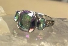 vintage Ring size 7 S925 Genuine Mystic Topaz ring euc
