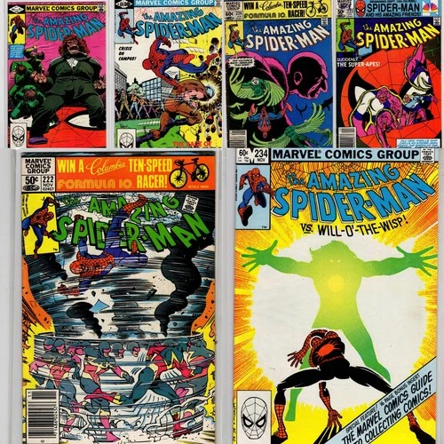 AMAZING SPIDER-MAN #221–234 1981 MARVEL 6 BOOK LOT VF+ 8.5 1 KEYS! BRONZE AGE