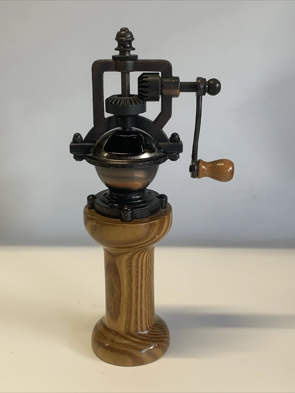 Vintage Wood Hand Crank Steampunk Pepper Mill Grinder