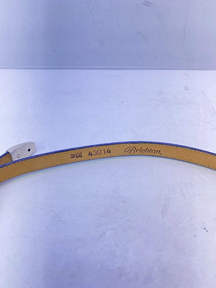 Cinturón Western Reversible Brighton Negro Tostado Cuero de Cocodrilo Hebilla Plateada Talla M 30 Foto 3 de 4