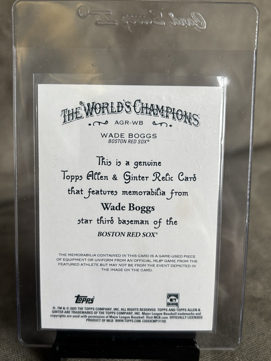 2025 Topps Allen & Ginter Wade Boggs Game-Used Relic Boston Red