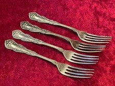 4 Luncheon Forks Rogers & Son “CHESTER” Ornate Art Nouveau Floral Pattern