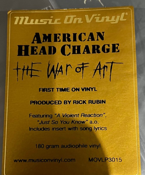 American Head Charge - The War Of Art - METAL *SEALED/MOV
