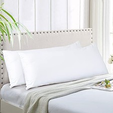 Body Pillow Covers 2-Pack - 21"x54" - Microfiber - Zipper - White