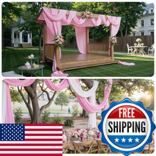 Party Village 2 Panels 5Ftx30Ft Light Pink Ceiling Drapes For Wedding Parties