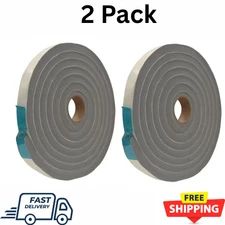 Door & Window Weather Stripping Foam Tape Gray 3/4" x 1/2" 10ft 2-Pack