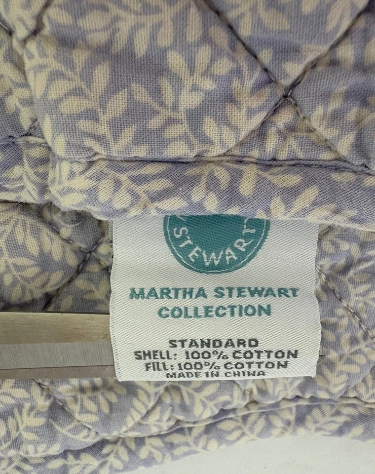 2 fundas acolchadas Martha Stewart florales amarillas lavanda cabaña Shabby Chic Foto 3 de 4