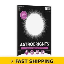 Astrobrights Bright White Cardstock 8.5" x 11" 65 lb 75 Sheets