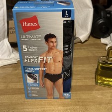 Hanes Ultimate Comfort Flex Fit Men's Briefs with Total Support Pouch, 5 pack