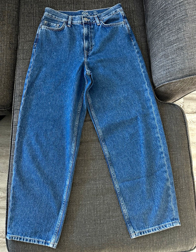 COS Womens 26 Tapered Leg High Rise Ankle Length Blue Denim Jeans 100% Cotton
