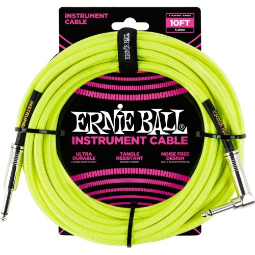 Ernie Ball EB6080 Instrumentenkabel Gewebe geradegewinkelt gelb 3m Neu 4890₽