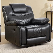 EBELLO Faux Leather Manual Recliner Chair, Overstuffed Single Reclining Sofa