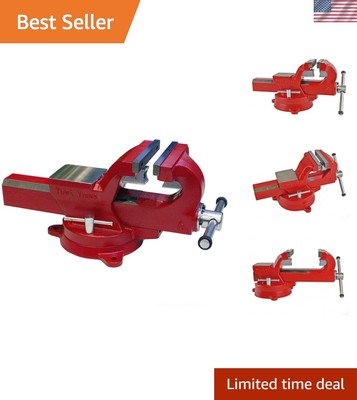 Yost 4'' Forged Steel Bench Vise with Adjustable Guide Rails - Weather Resistant