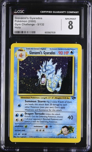 Giovanni’s Gyarados 5/132 CGC 8 NM MINT Gym Challenge Holo 2000 Pokemon
