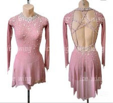 Figure Skating Dress Ice Skating Dress pink Competition Skating Wear