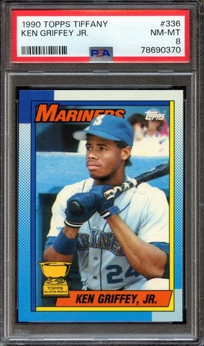 1990 Topps Tiffany  KEN GRIFFEY JR. Rookie Cup #336 Baseball Card PSA 8 NM-MT