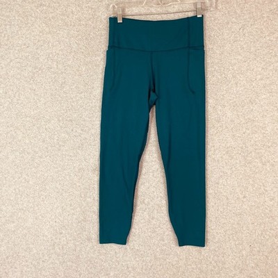 Under Armour Capri Legging Womans Size S Teal Pockets Running Gym Yoga Active