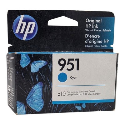 HP 951 Cyan Original Ink Cartridge New Sealed OEM Exp Aug 2023 Office Jet Pro