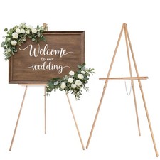 63 in Adjustable Wooden Easel for Weddings, Welcome Boards, and Displays Picture