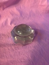 Vintage Clear Glass Magnifying Paperweight, Octagon