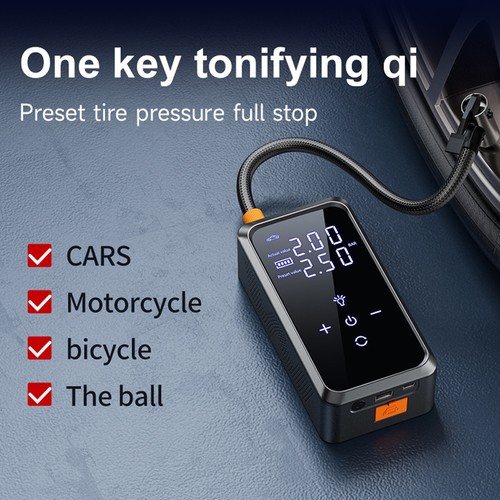 Air Compressor Tire Inflator Air Pump Fits Car Moto Bike Tires Portable New AlVg - Picture 10 of 10