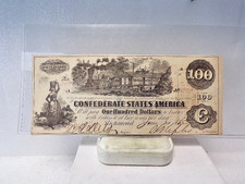 1862 $100 Confederate States of America  Richmond  Virginia Note