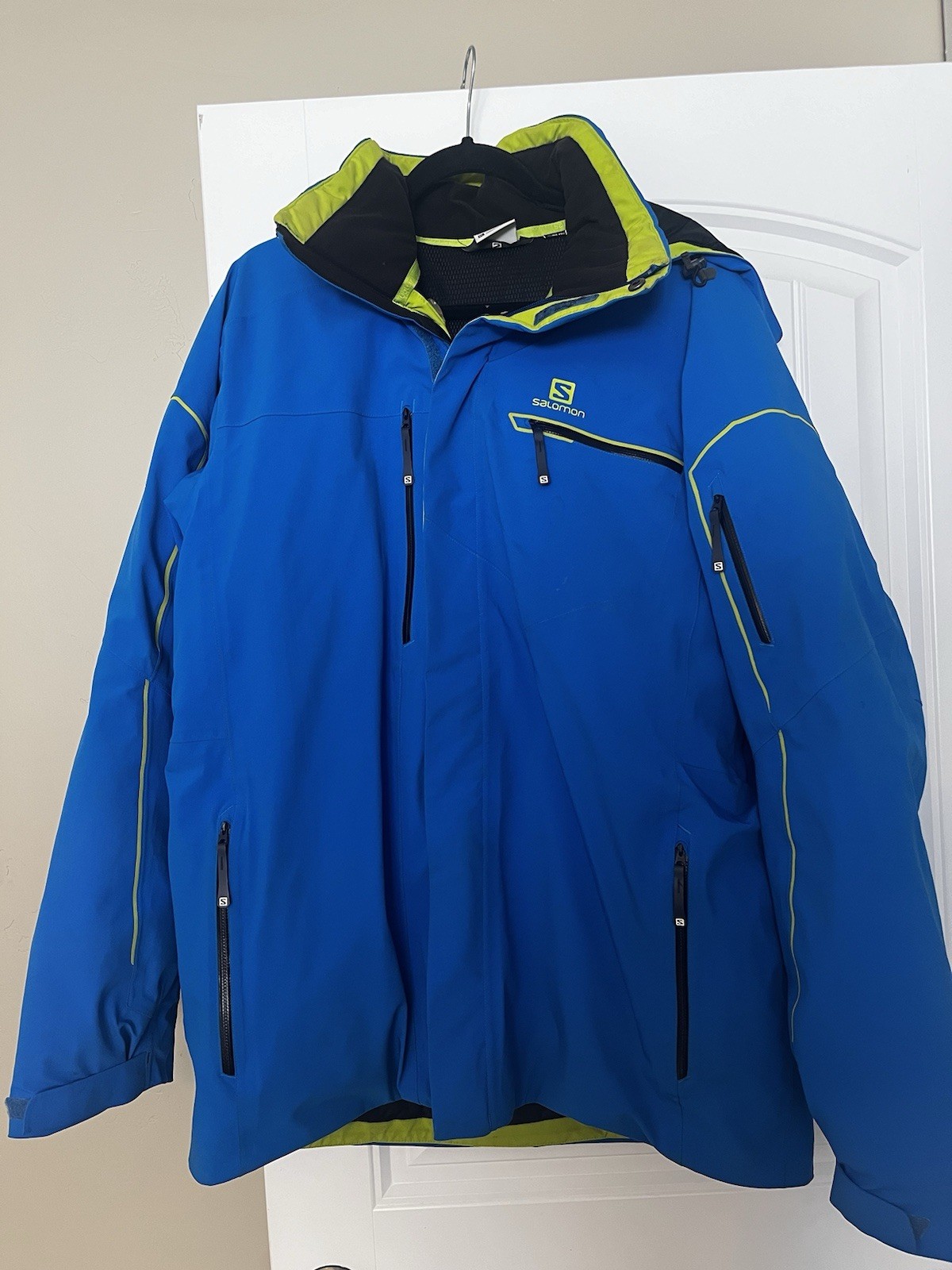 Giacca sci snowboard Salomon Clima Pro storm blu e verde lime uomo XL