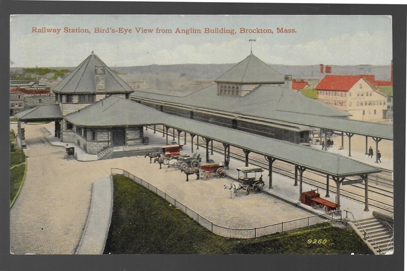 Brockton, MA - Railway Station, Birds Eye View from Anglim Building